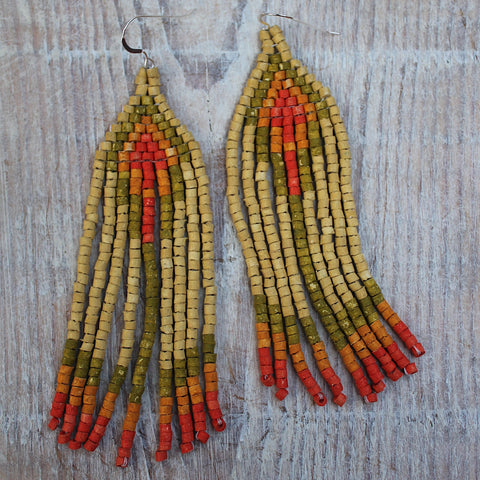 Handmade Clay Beaded Guatemalan 'Sunshine' Earrings