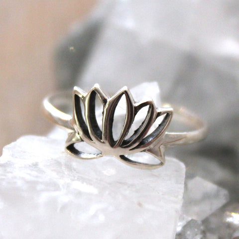 Sterling Silver Lotus Ring