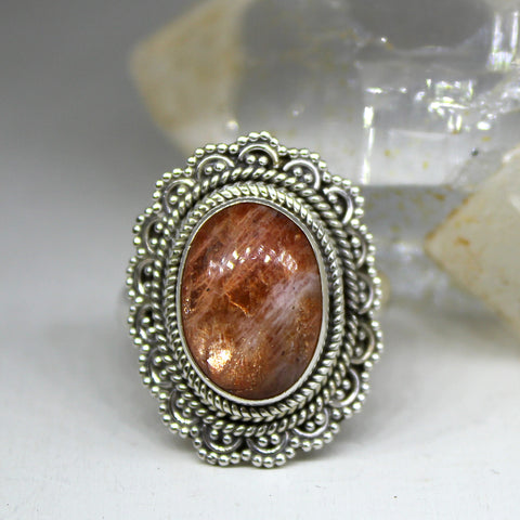 Sterling Silver and Sunstone Ring