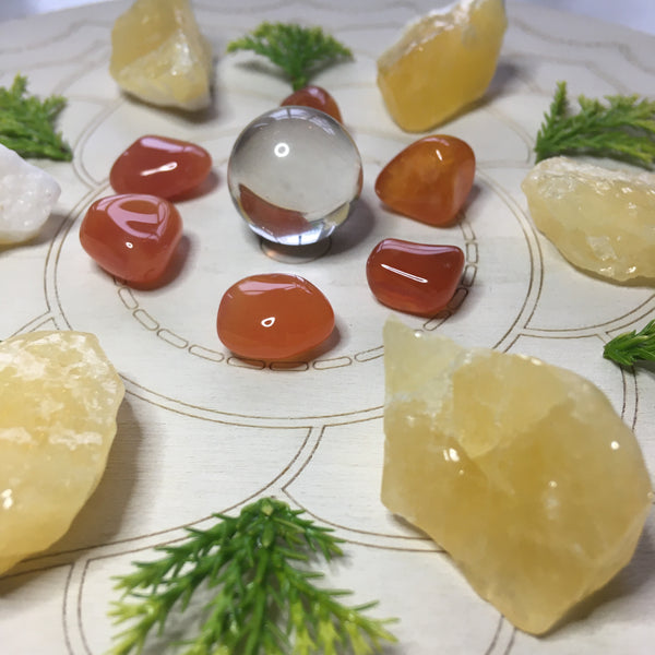 Joy, Balance & Creativity Crystal Grid Set