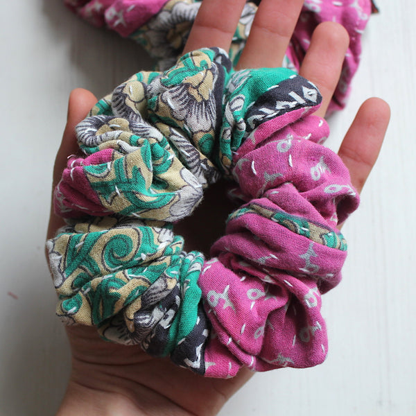 Zero Waste Kantha 'Pushpah' Scrunchie
