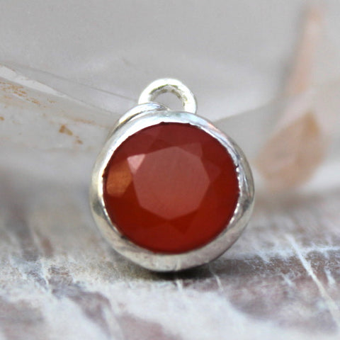 Little Faceted Carnelian + 925 Sterling Silver Pendant