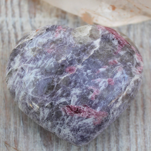 Lepidolite + Pink Tourmaline Heart