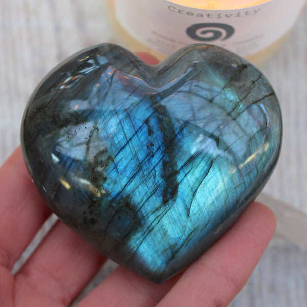 Labradorite Heart