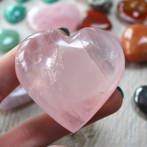 Rose Quartz Puff Heart (No.1)