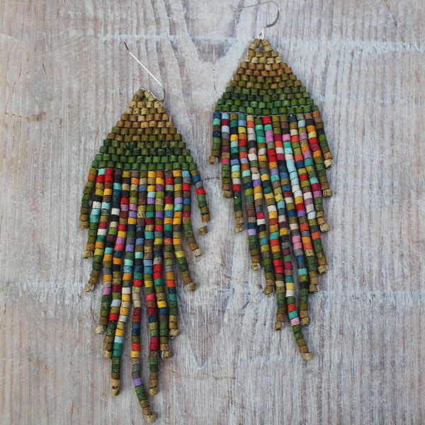 Handmade Clay Beaded 'Rainforest' Guatemalan Earrings