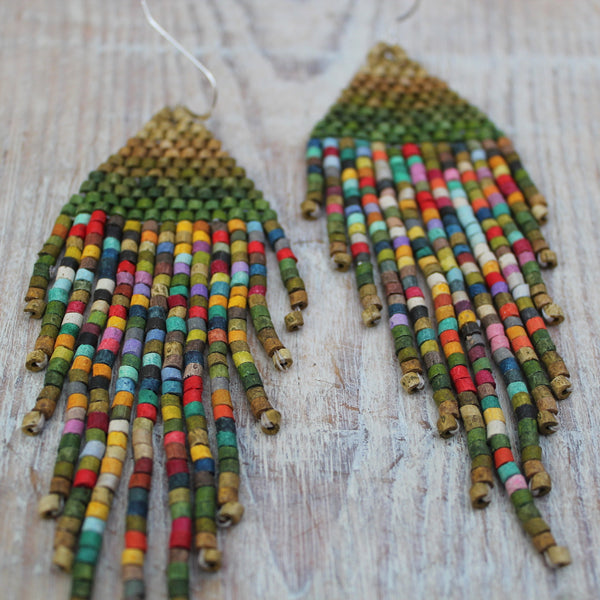 Handmade Clay Beaded 'Rainforest' Guatemalan Earrings
