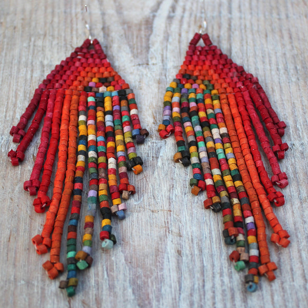 Handmade Clay Beaded 'Fiesta' Guatemalan Earrings
