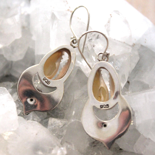 Cowrie Shell + 925 Sterling Silver Balinese Earrings