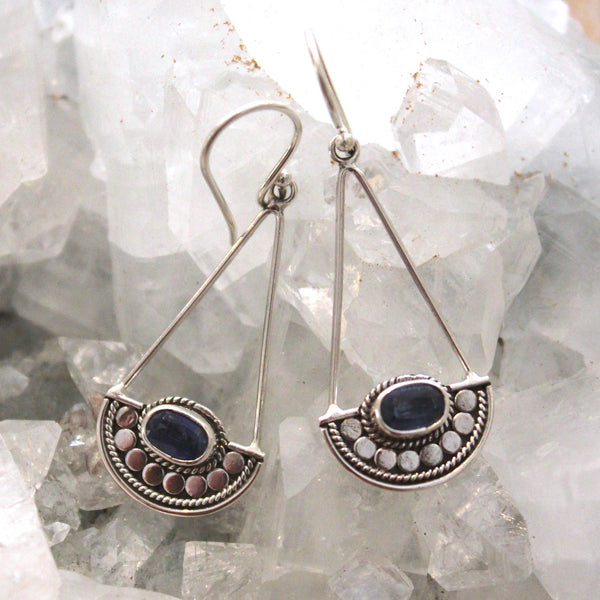 925 Sterling Silver + Blue Kyanite Earrings