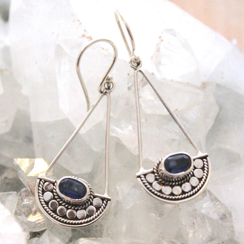 925 Sterling Silver + Blue Kyanite Earrings