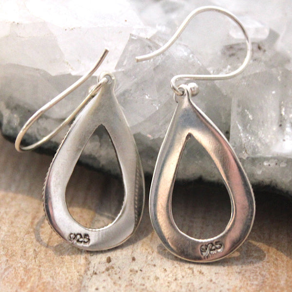 925 Sterling Silver Dotted Droplet Earrings