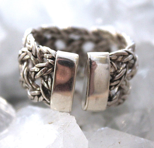 925 Sterling Silver Woven Balinese Ring