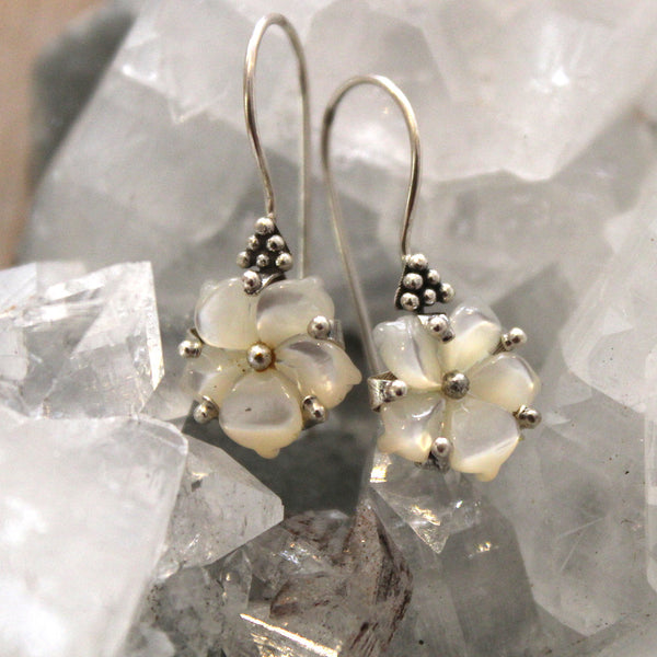 Little Mother of Pearl Flower earrings