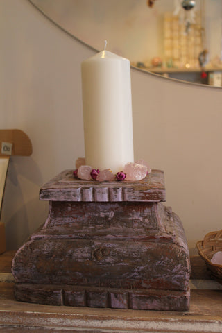 Vintage Indian Lilac Pillar Candle Holder