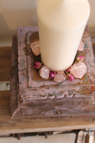 Vintage Indian Lilac Pillar Candle Holder