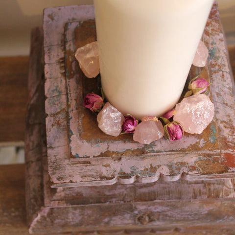 Vintage Indian Lilac Pillar Candle Holder