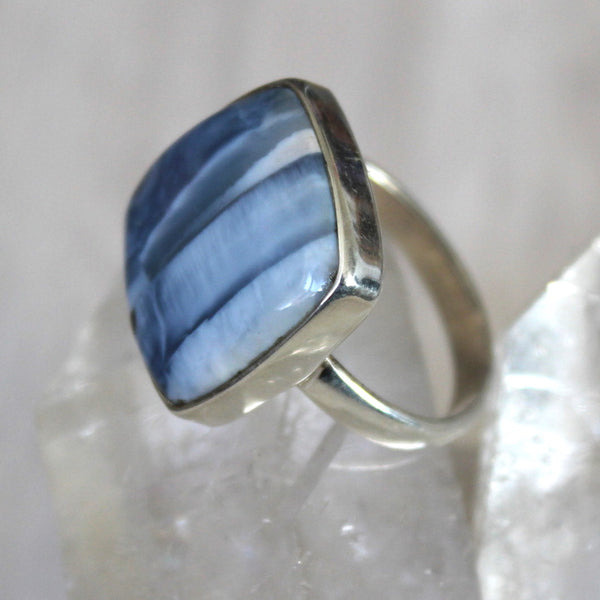 Owyhee Blue Opal + 925 Sterling Silver Ring