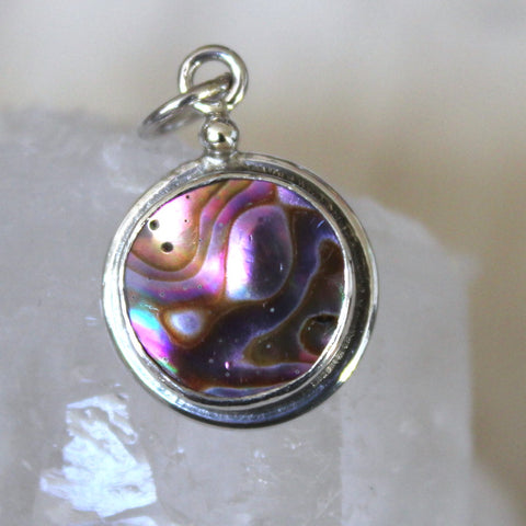 Purple Abalone + 925 Silver Mini Pendant