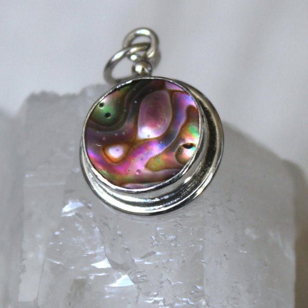 Purple Abalone + 925 Silver Mini Pendant