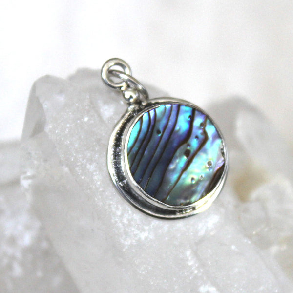 Blue Abalone + 925 Silver Mini pendant