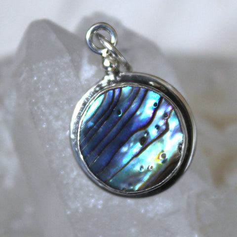 Blue Abalone + 925 Silver Mini pendant