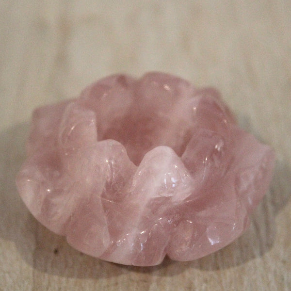 Rose Quartz Little Lotus Incense Cone Holder
