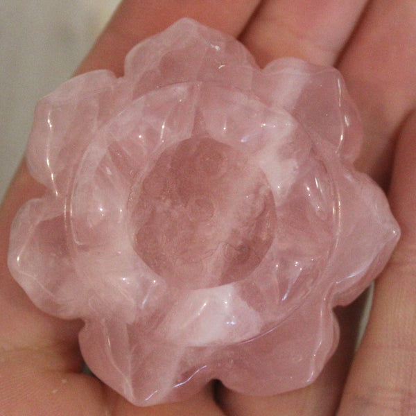 Rose Quartz Little Lotus Incense Cone Holder