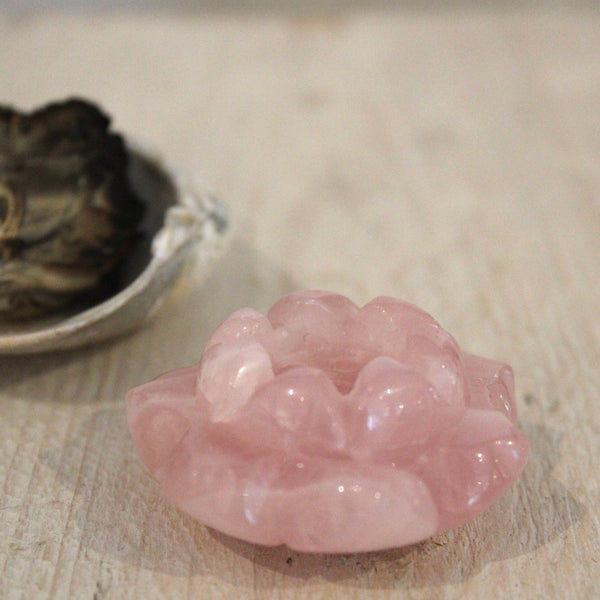 Rose Quartz Little Lotus Incense Cone Holder