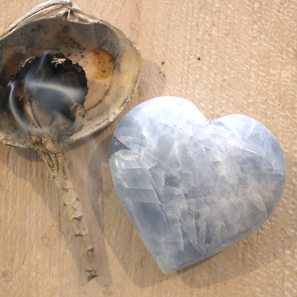 Blue Calcite Heart