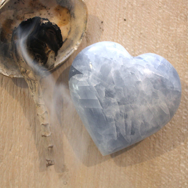 Blue Calcite Heart