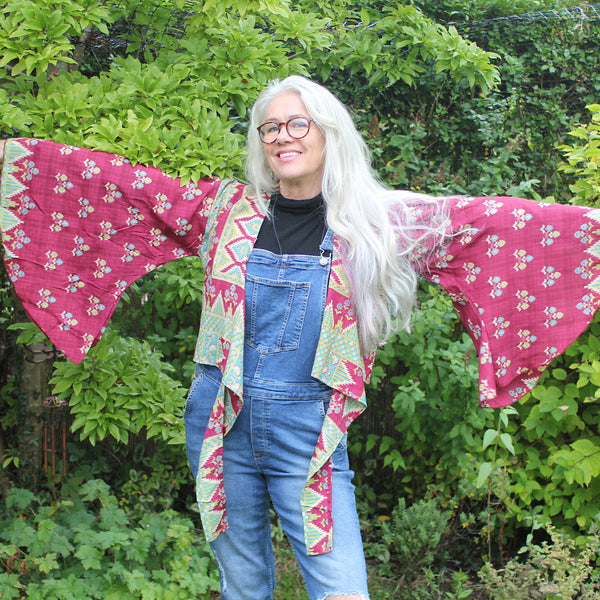 Raspberry Pink Butterfly Wing Top