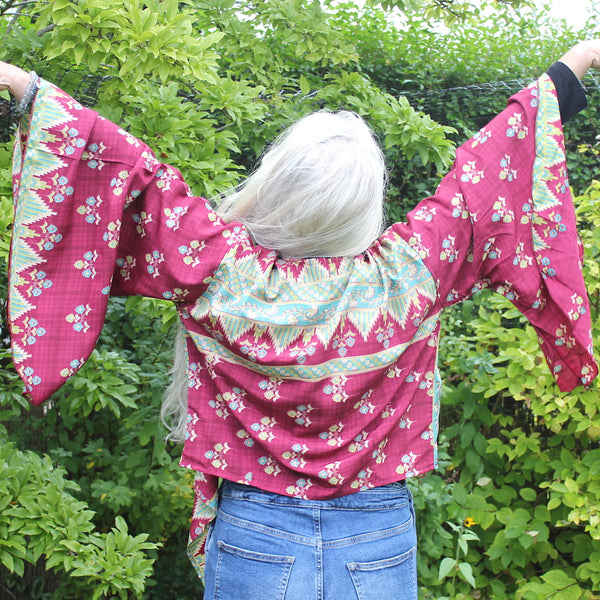 Raspberry Pink Butterfly Wing Top