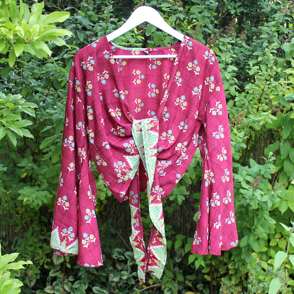 Raspberry Pink Butterfly Wing Top