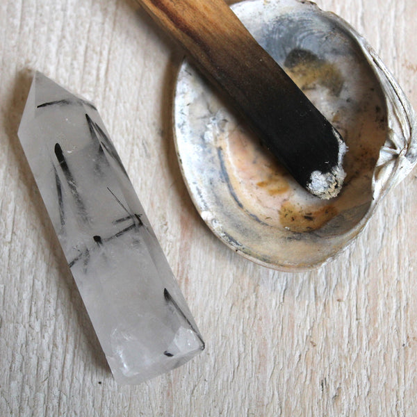 Tourmalinated Quartz Point