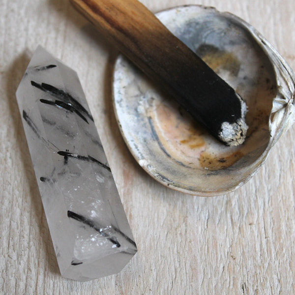 Tourmalinated Quartz Point