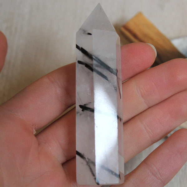Tourmalinated Quartz Point