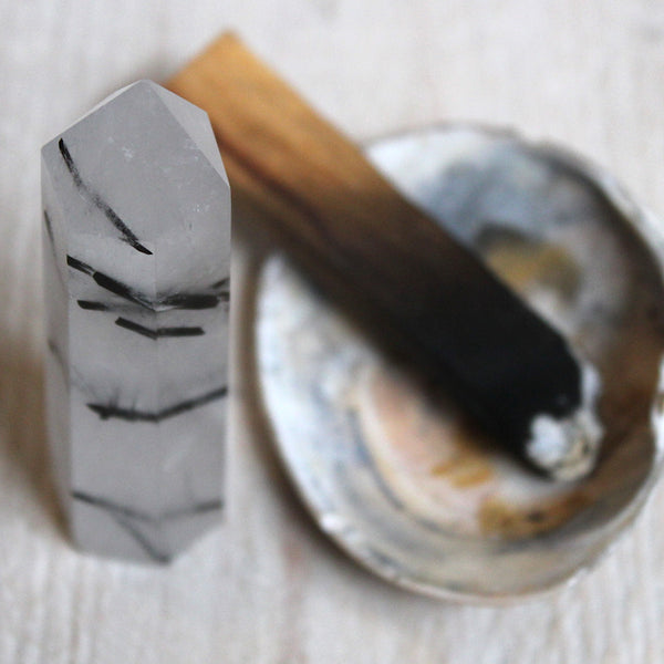 Tourmalinated Quartz Point