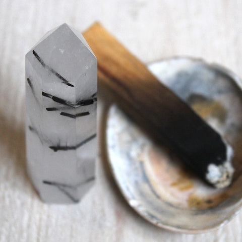 Tourmalinated Quartz Point