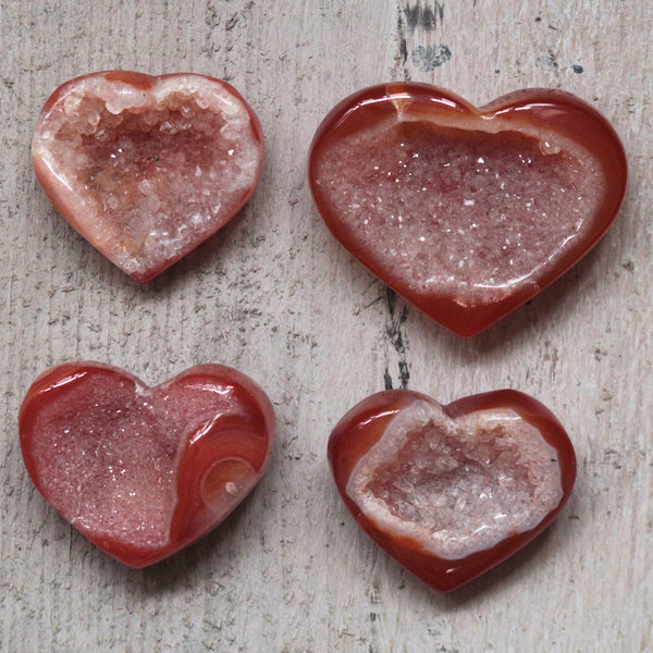 Carnelian Druzy Heart Collection