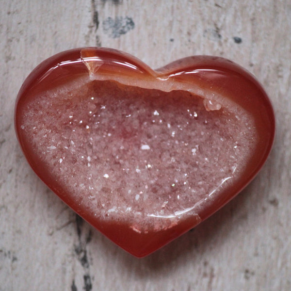 Carnelian Druzy Heart Collection