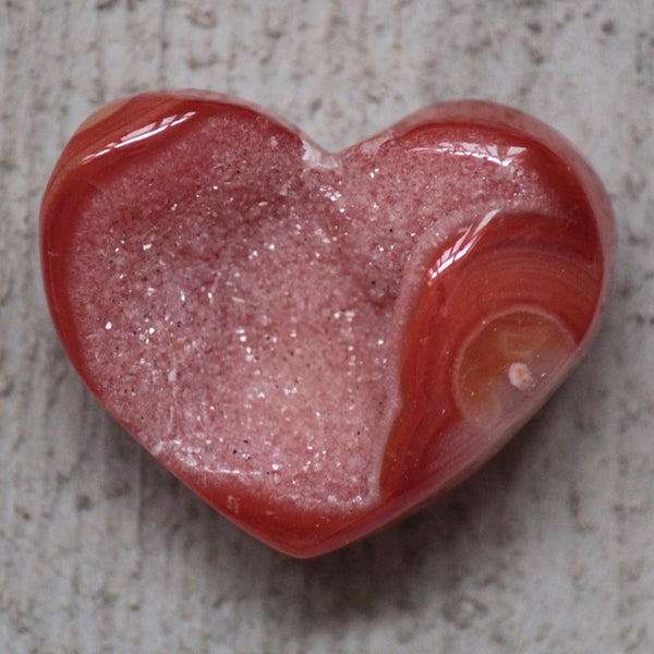 Carnelian Druzy Heart Collection