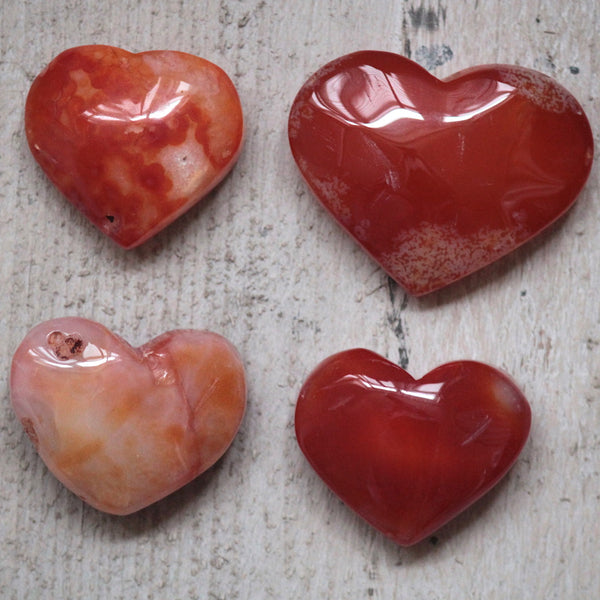 Carnelian Druzy Heart Collection