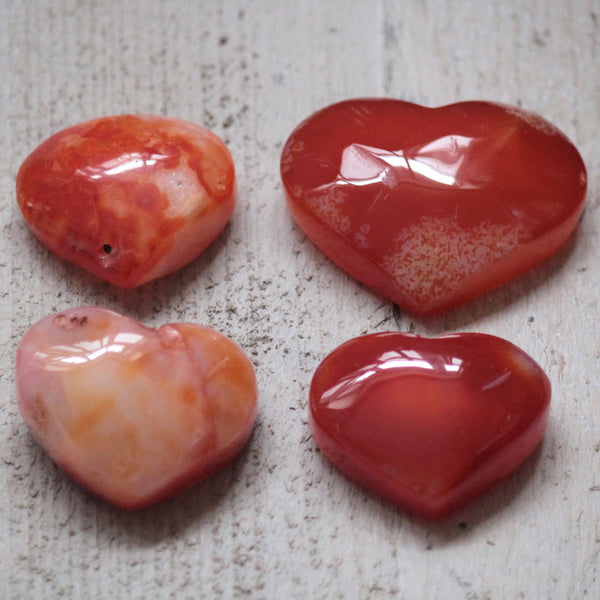 Carnelian Druzy Heart Collection