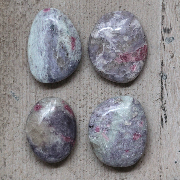 Lepidolite + Pink Tourmaline Palm Stones