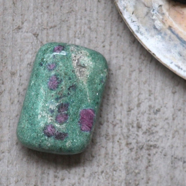 Ruby in Fuchsite Freeform Rectangle Pebble