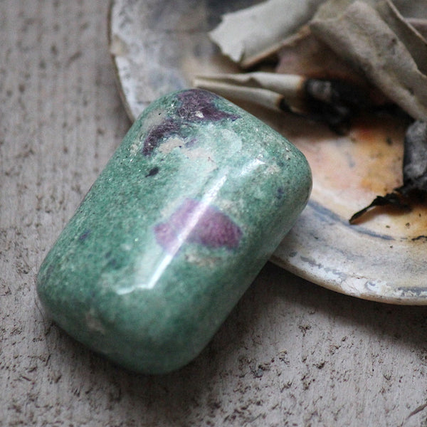 Ruby in Fuchsite Freeform Rectangle Pebble