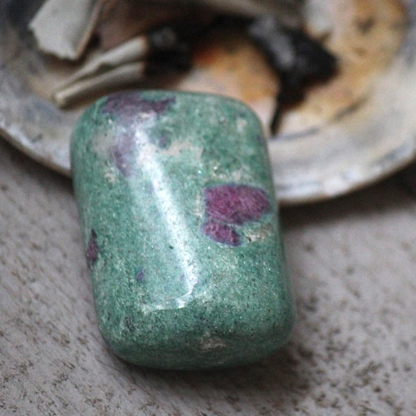 Ruby in Fuchsite Freeform Rectangle Pebble