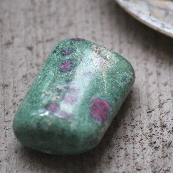 Ruby in Fuchsite Freeform Rectangle Pebble
