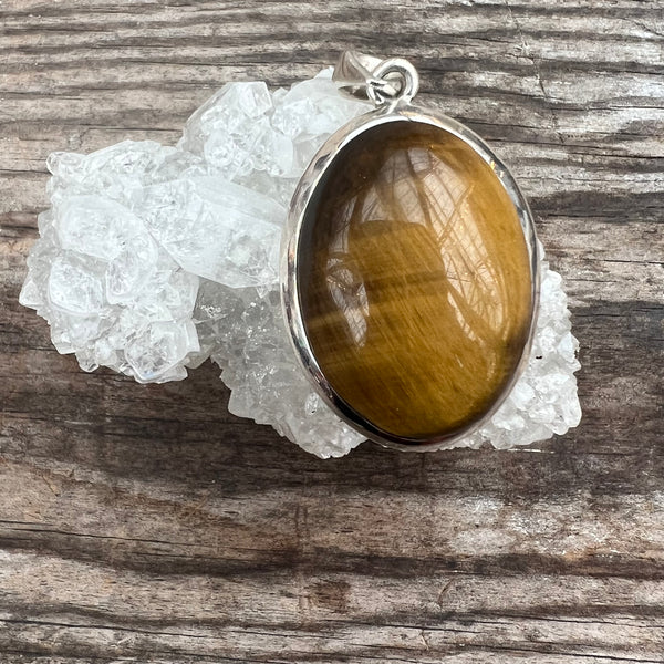 Tiger's Eye + 925 Sterling Silver Pendant